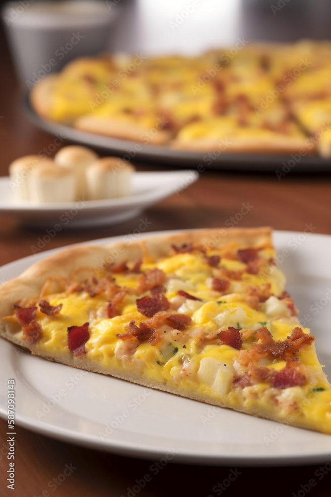 delicious breakfast pizza with eggs, bacon, and cheese - a unique and tasty breakfast dish, start your day right, delicious breakfast options to satisfy every craving. generative ai delicious breakfast pizza with eggs, bacon, and cheese - a unique and tasty breakfast dish, start your day right, delicious breakfast options to satisfy every craving. generative ai
