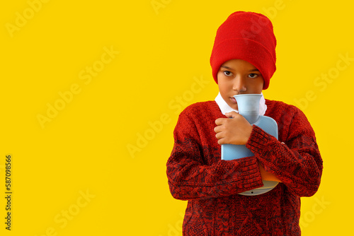 Ill African-American boy wi...