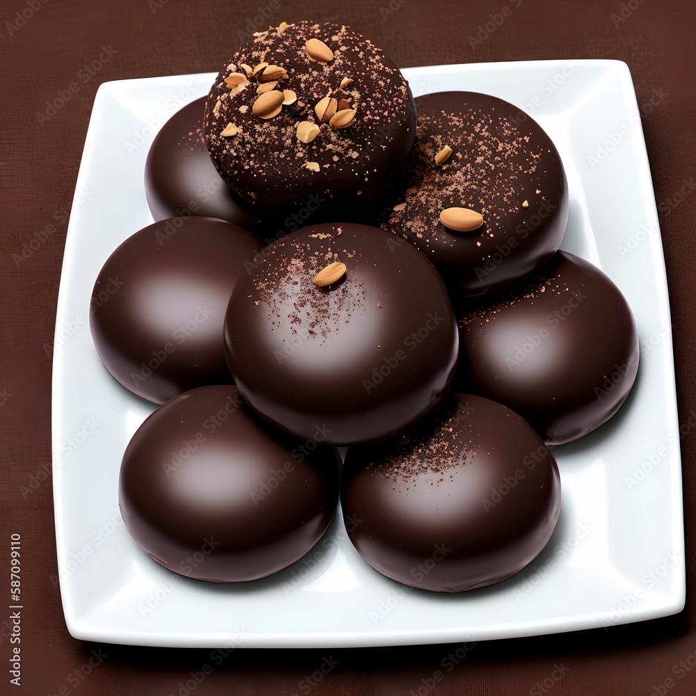 Chocolate with peanuts, generative art by A.I. Chocolate with peanuts, generative art by A.I.