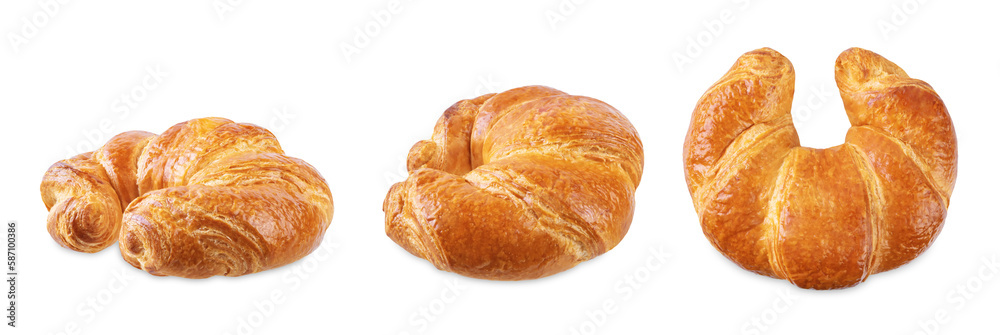 Fresh croissant on a white isolated background Fresh croissant on a white isolated background