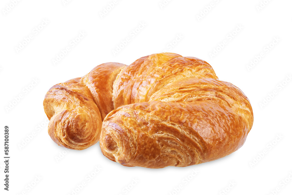 Fresh croissant on a white isolated background