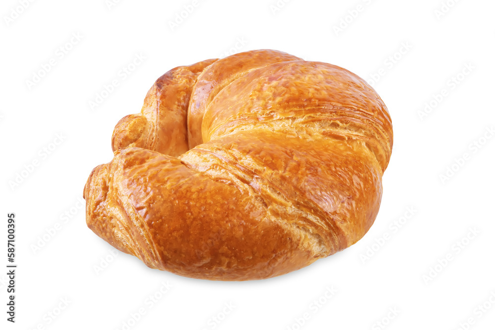 Fresh croissant on a white isolated background