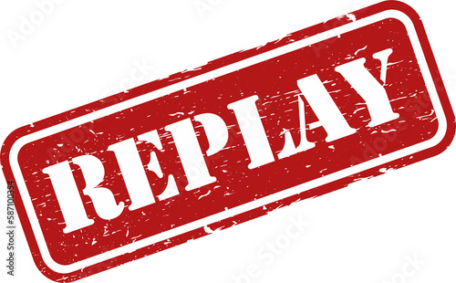 Replay grunge rubber stamp