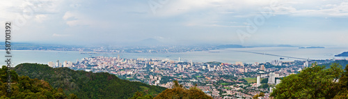 Panorama of Georgetown, Penang island, Malaysia. View from Penang hill. © Tropical studio