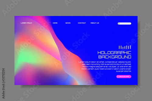 Modern trendy grainy gradient background, colorful abstract liquid 3d shapes. Soft gradient backdrop with place for text. Futuristic design for banner, poster, cover, flyer, presentation, landing page