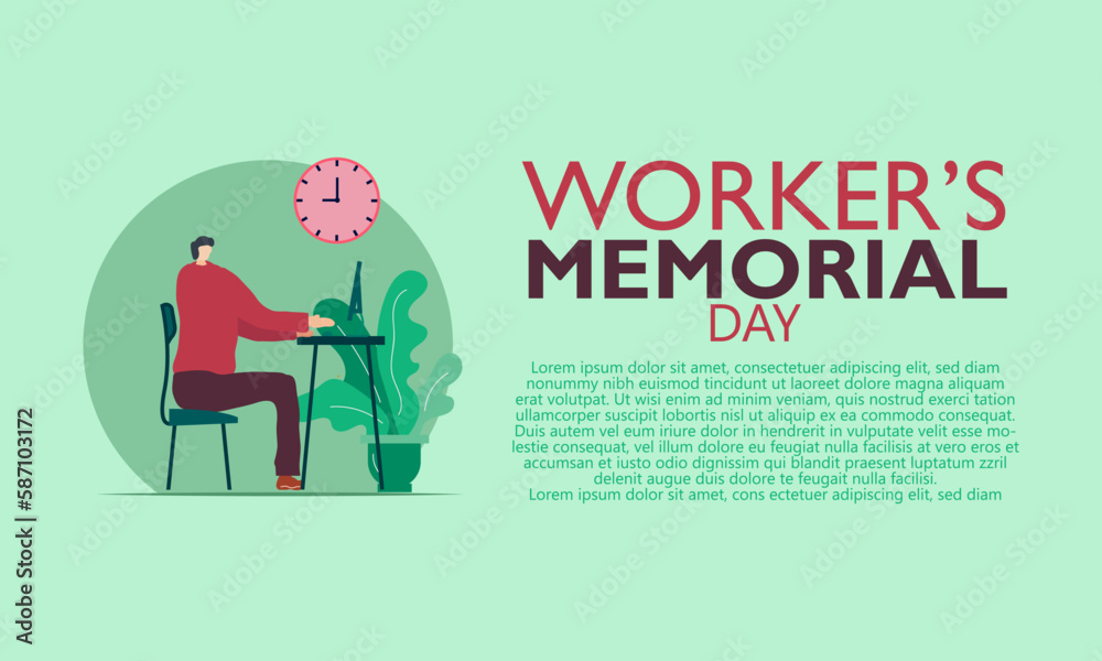 Workers’ Memorial Day. April 28. Template for background, banner, card, poster Workers’ Memorial Day. April 28. Template for background, banner, card, poster