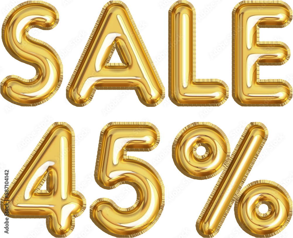 Golden balloon 45% sale discount label Golden balloon 45% sale discount label