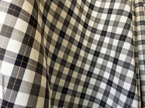 old plaid cotton fabric large scale