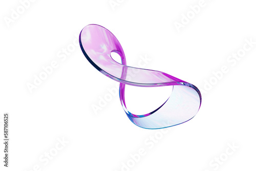 Abstract colored glass 3d rendered shape