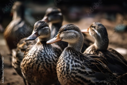 a group of ducks that had been scouring the village for food. Generative AI