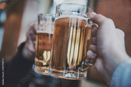 Wallpaper Mural Two people cheering with beer pint Torontodigital.ca