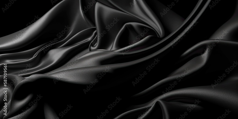 Obraz premium Black silk background. AI generative