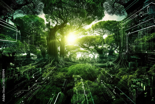 Bio Motherboard  Green Computing  Wallpaper  Art  Technology  Ecology  Generative AI