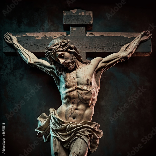 Jesus on the cross, made with generative AI	
