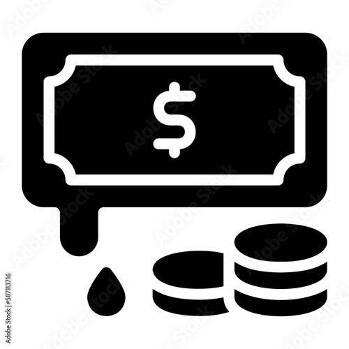 depreciation glyph icon