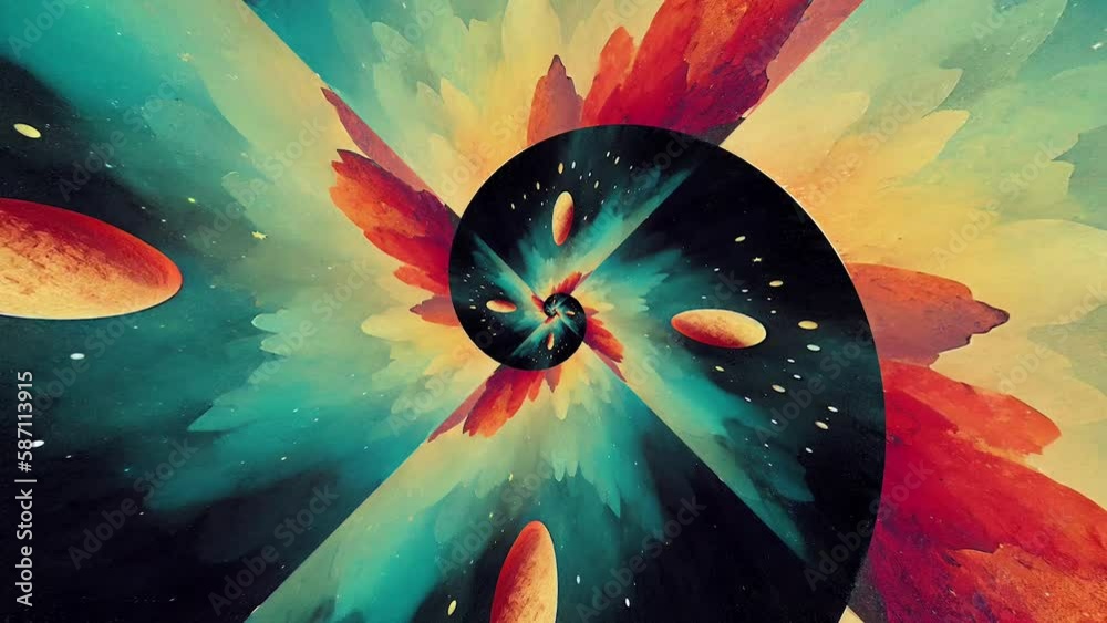 Paper Moon kaleidescope spiral trippy vj seamless looping animations, weird surreal abstracts for music visualizers, acid flashback montages, strange and glitchy effects that hypnotize and inspire