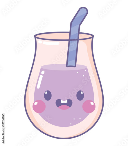 kawaii glass of juice