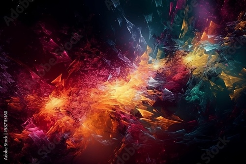 abstract colorful background with visualization of fractal realms, generative ai  © Yusuf Salleh