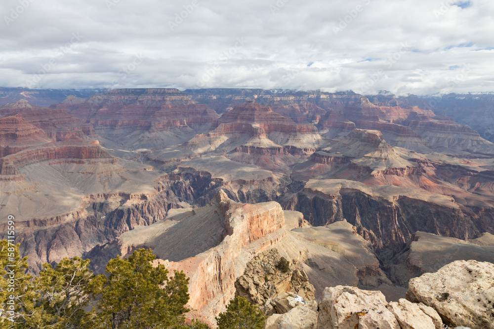 Views from the South Rim into the Grand Canyon National Park, Arizona, USA