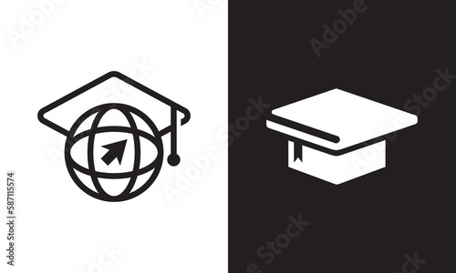 world education logo design vector graphic icon.