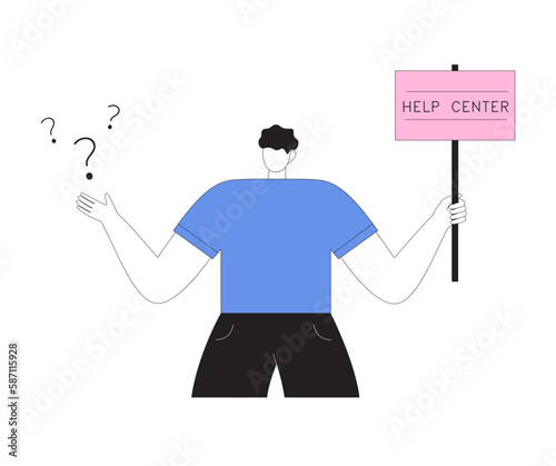 Flat vector illustration of a character holding a 