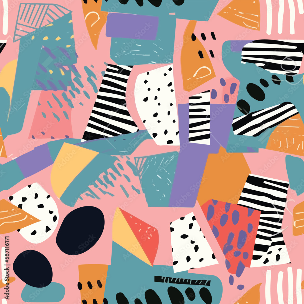 Obraz premium Seamless Abstract Vintage Vector Pattern Elegant Retro Artwork