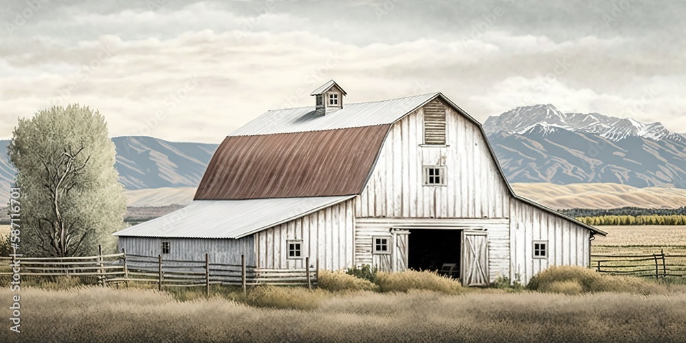 Park City Utah Barn Building Countryside White Field