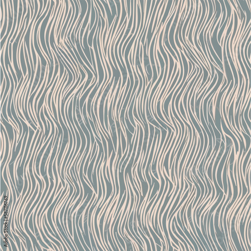 Seamless Abstract Green Wave Line Vector Pattern Dynamic Elegant