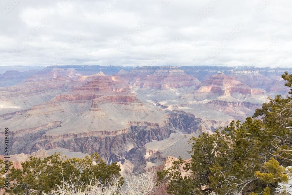 Views from the South Rim into the Grand Canyon National Park, Arizona, USA