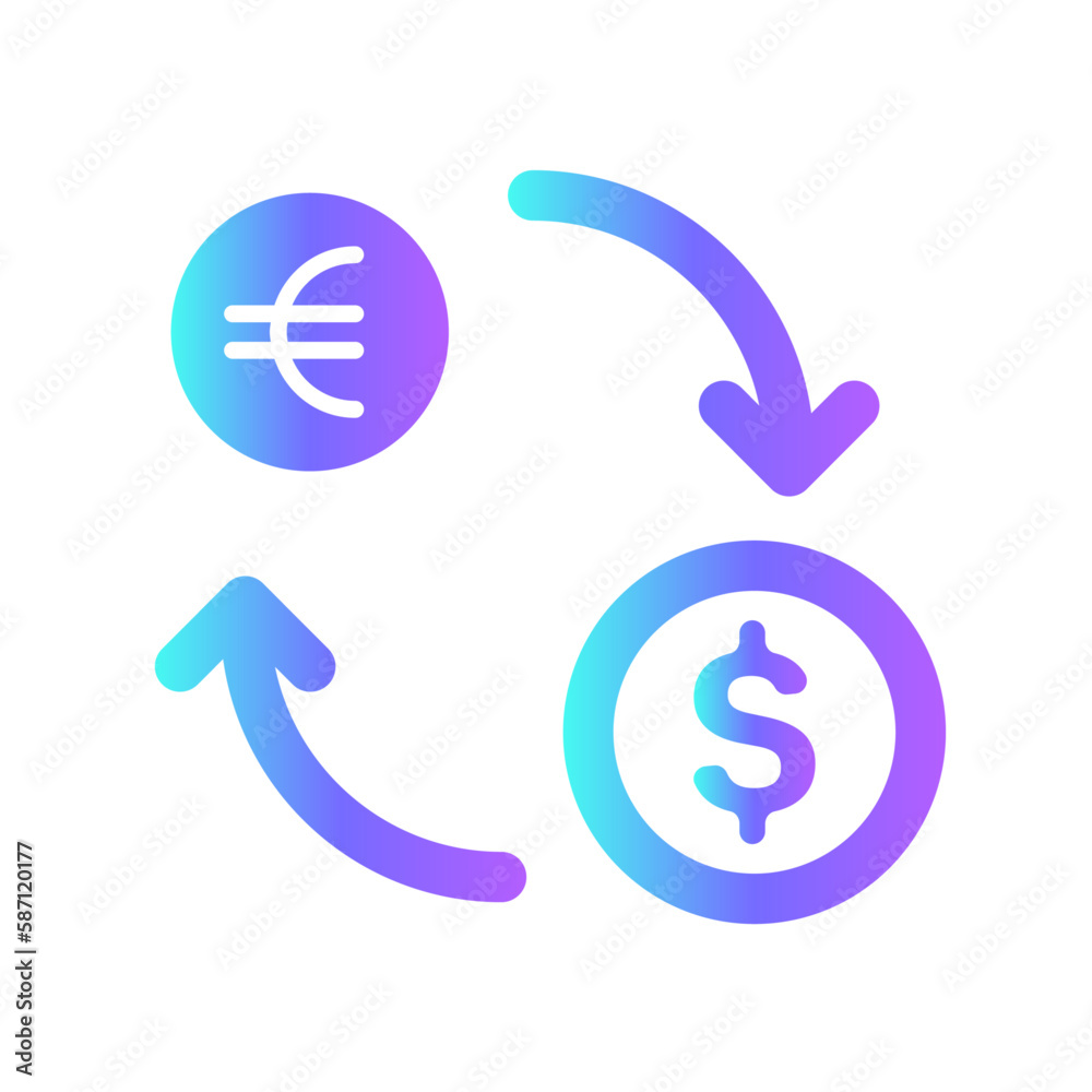 money changer finance icon with purple blue outline style. finance, business, calculator, money, set, icon, bank. Vector illustration money changer finance icon with purple blue outline style. finance, business, calculator, money, set, icon, bank. Vector illustration