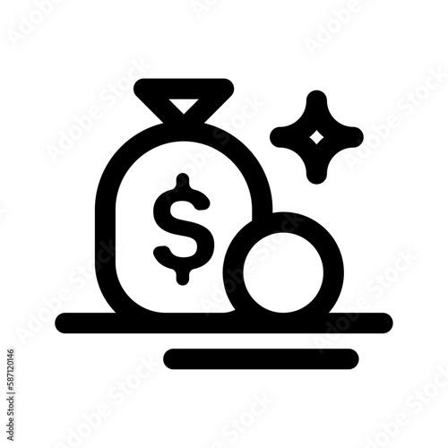 money finance icon with black outline style. finance, business, calculator, money, set, icon, bank. Vector illustration