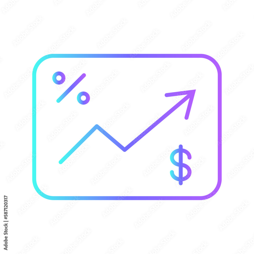 invest finance icon with purple blue outline style. money, atm, icon, finance, vector, business, card. Vector illustration invest finance icon with purple blue outline style. money, atm, icon, finance, vector, business, card. Vector illustration