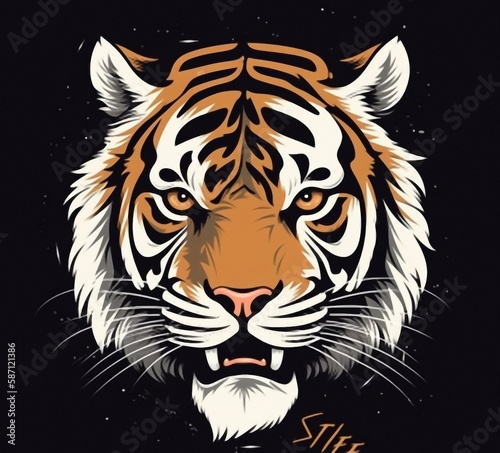 tiger head vector style