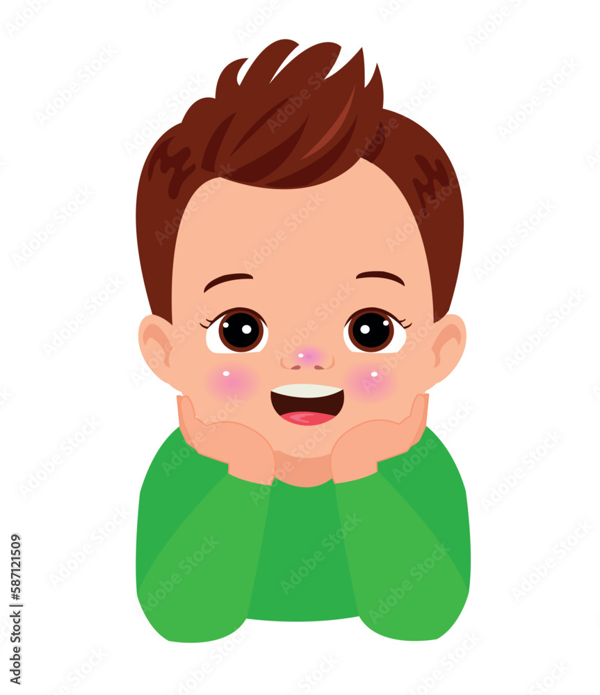 Portrait of a cute little boy with a green shirt. Portrait of a cute little boy with a green shirt.