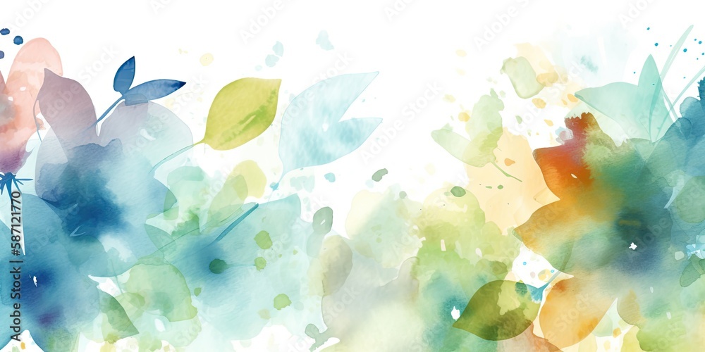 watercolor floral background generative AI Art