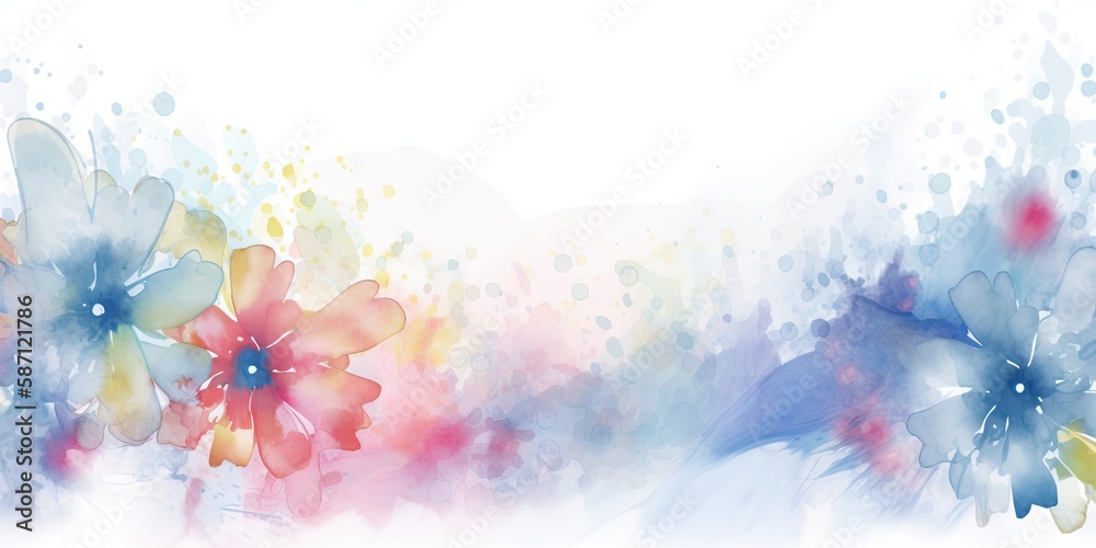 watercolor floral background generative AI Art