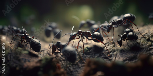 amazing macro photography of a group of ants, close up © Fernando