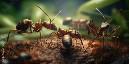 amazing macro photography of a group of ants, close up © Fernando
