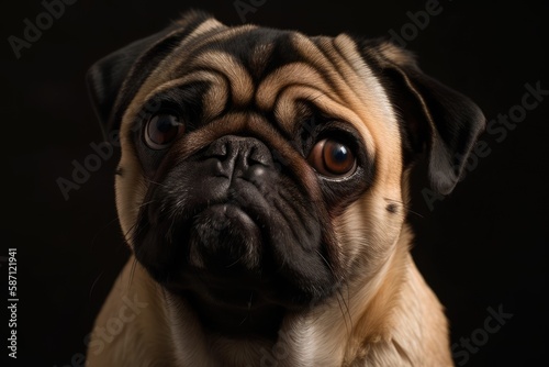 Pet Pug picture. Generative AI