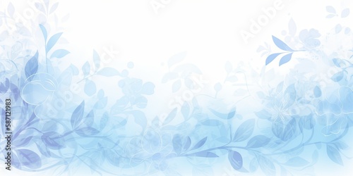 Watercolor blue floral background Generative Art