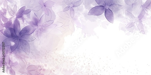 Watercolor purple floral background Generative Art