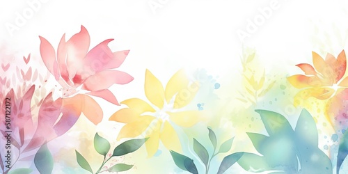 Watercolor Floral background Generative Art © meredith blaché 