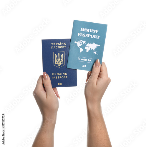 Woman with Ukrainian and im...
