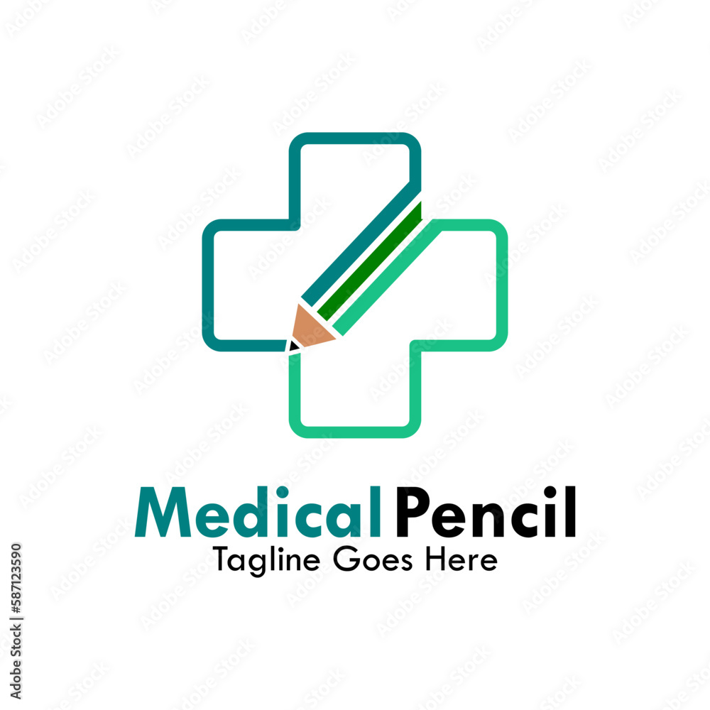 Medical pencil design logo template illustration Medical pencil design logo template illustration