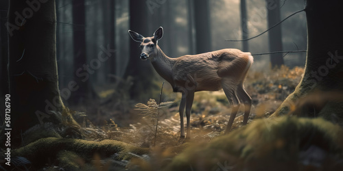 photography of a deer in the forest. © Fernando