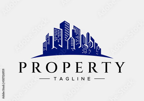 Luxury city building property logo