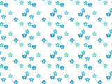 青色の小さい花のかわいいシームレスパターン