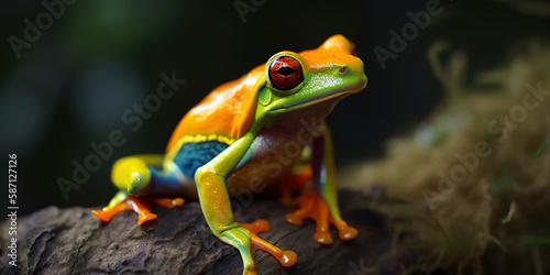 Photography of a frog in the forest.