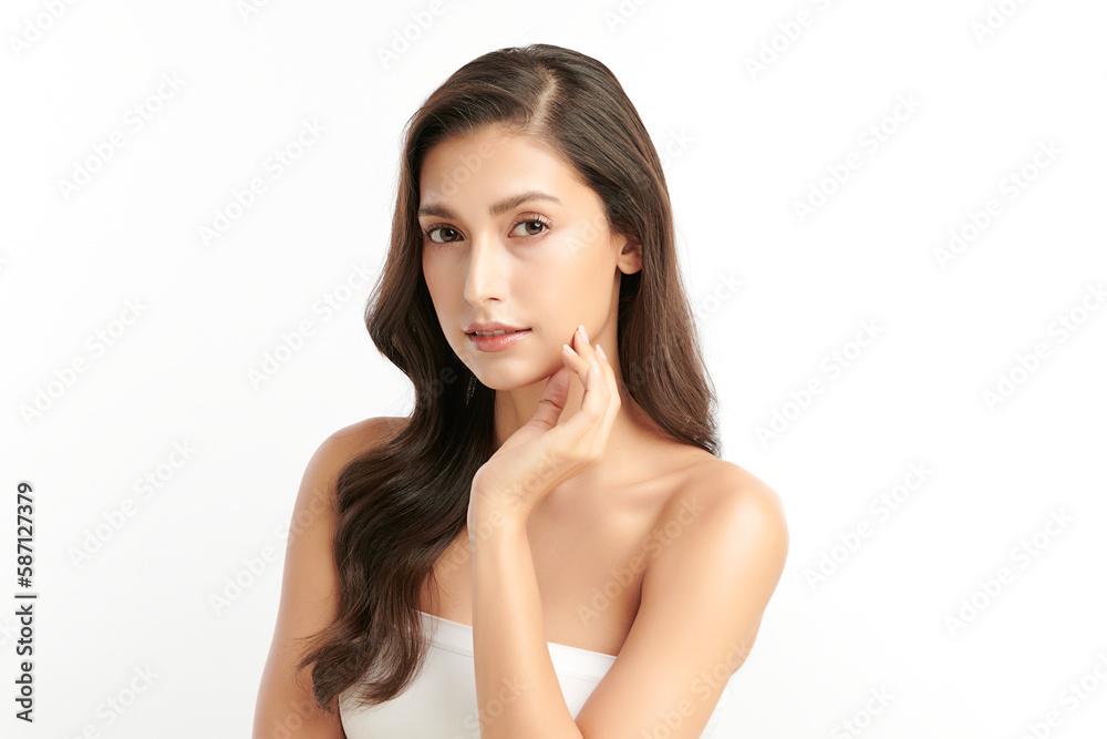 Beautiful young asian woman with clean fresh skin on white background, Face care, Facial treatment, Cosmetology, beauty and spa, Asian women portrait. Beautiful young asian woman with clean fresh skin on white background, Face care, Facial treatment, Cosmetology, beauty and spa, Asian women portrait.