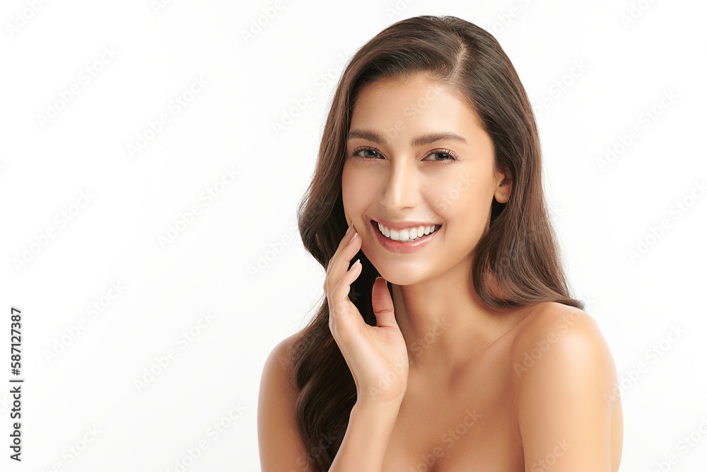 Beautiful smile young woman. White teeth on white background, Beautiful smile young woman. White teeth on white background,